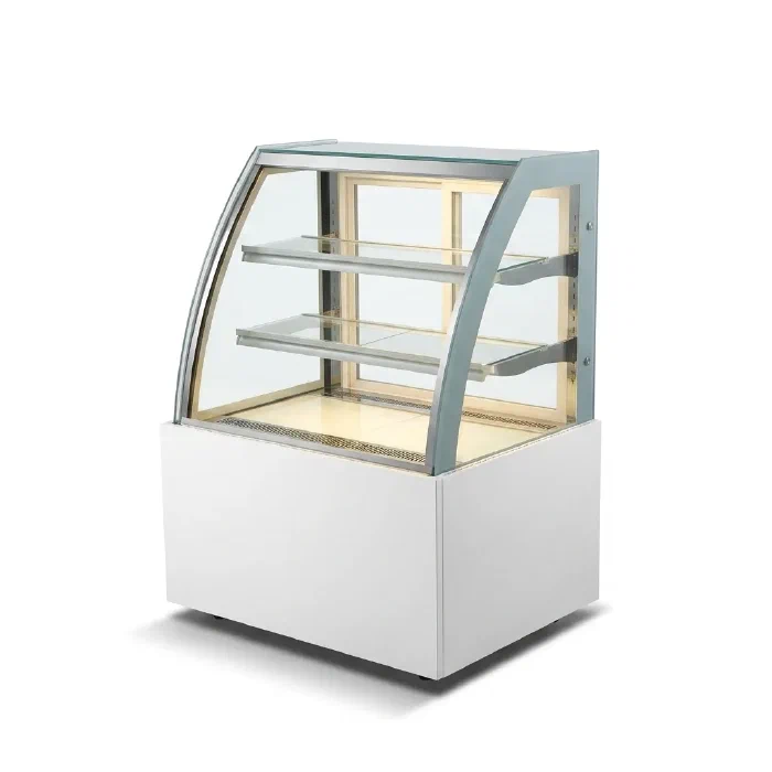 Curved Glass Floor Standing Cake Display Case