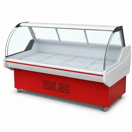 Curved Glass Meat Display Case - SS Series