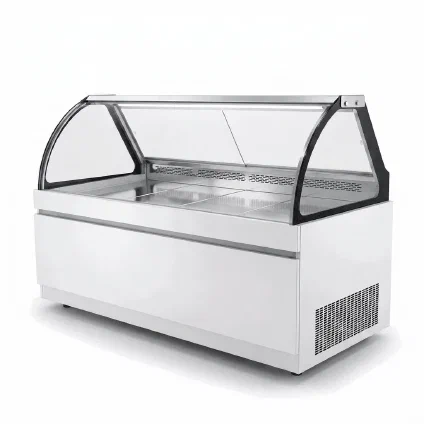 Curved Glass Deli Display Case with Under Storage - SHF Series