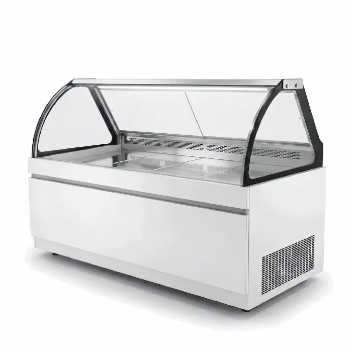 Curved Glass Deli Display Case with Under Storage - SHF Series