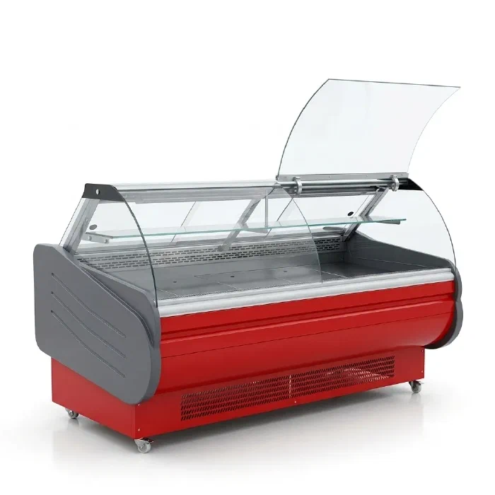 Curved Glass Deli Display Case with Lift-up Front - Premium F Series