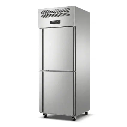 Two Section Stainless Steel Upright Refrigerator
