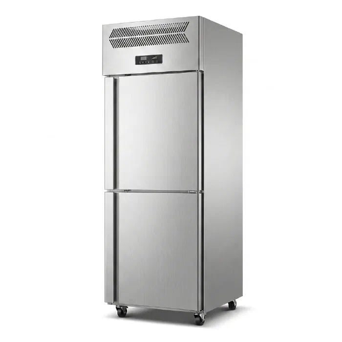 Two Section Stainless Steel Upright Refrigerator