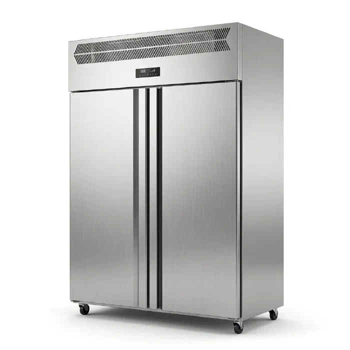 2 Door Stainless Steel Upright Refrigerator