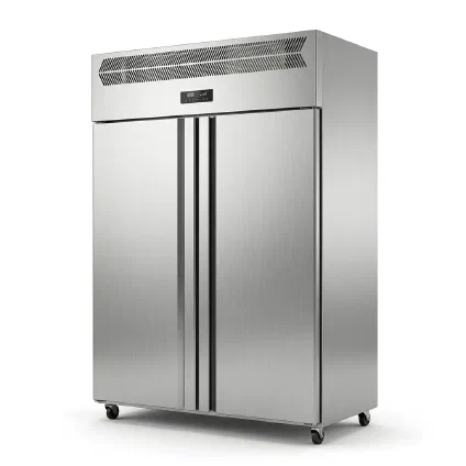 2 Door Stainless Steel Upright Refrigerator