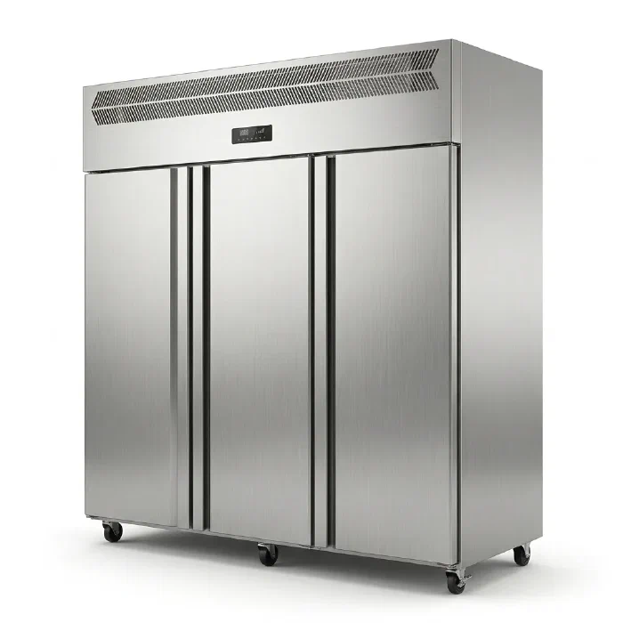 3 Door Stainless Steel Upright Refrigerator