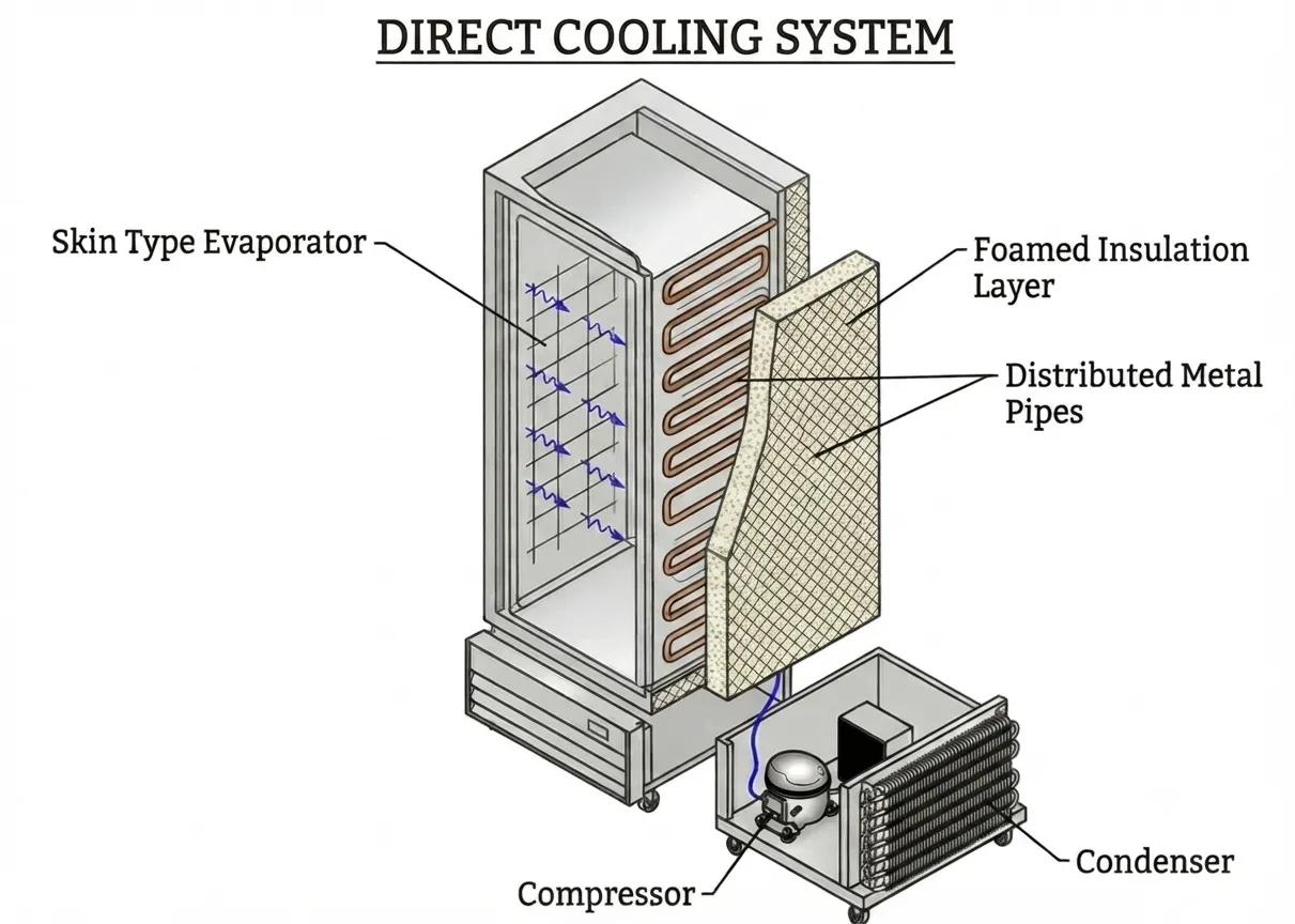 Cross-sectional view of direct cooling