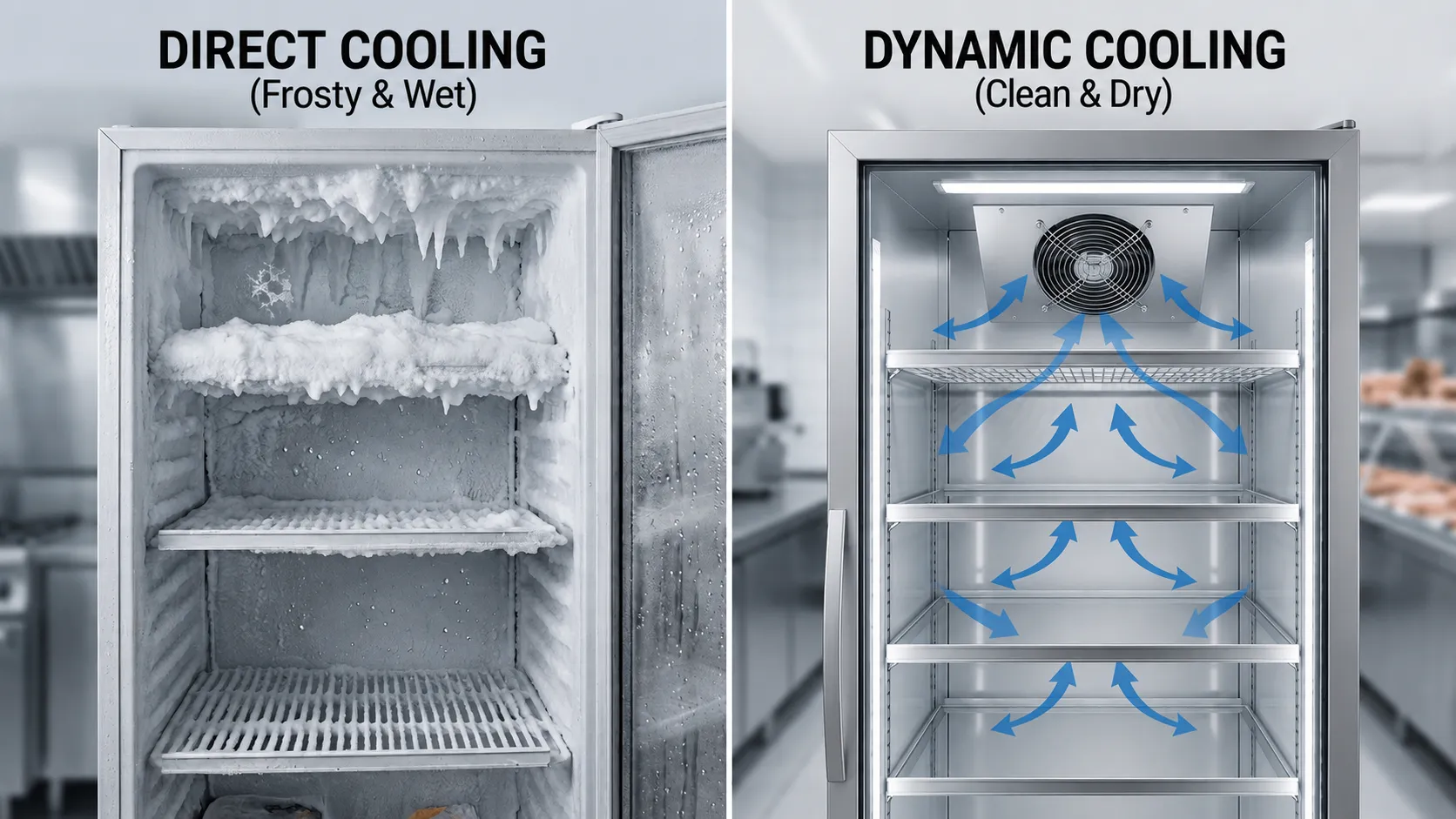 Direct Cooling with severe frost vs Dynamic Cooling no frosting